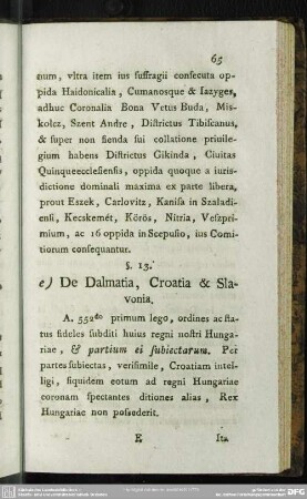 §.13. De Dalmatia, Croatia & Slavonia