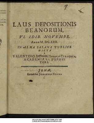 Laus Depositionis Beanorum