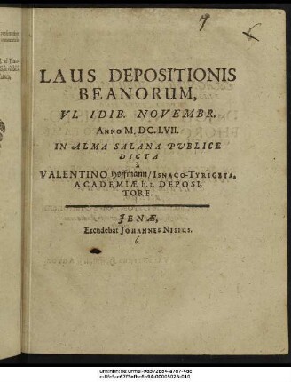 Laus Depositionis Beanorum