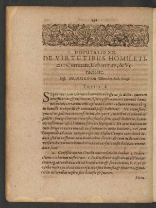 Disputatio XII. De Virtutibus Homileticis: Comitate ...