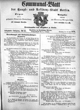 1876,25: No. 25, 18. Juni 1876