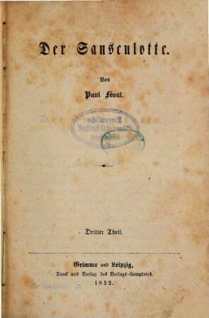 Der Sansculotte : Von Paul Féval, 3