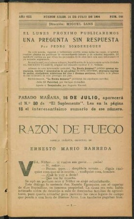1924008348: Razón de fuego : novela inédita