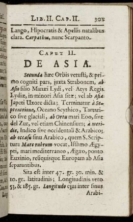 Caput II. De Asia.