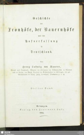 4: Geschichte der Fronhöfe, der Bauernhöfe und der Hofverfassung in Deutschland
