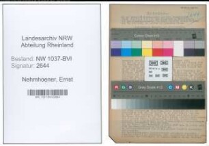 Entnazifizierung Ernst Nehmhoener , geb. 00.00.0000 (Angestellter)