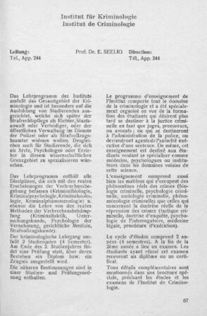 Institut für Kriminologie