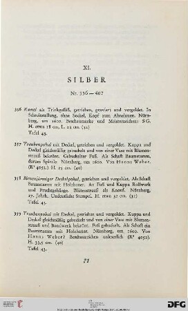 XI. Silber (Nr. 356-407)