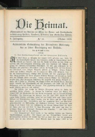 9. Jahrgang. No. 10. Oktober 1899.