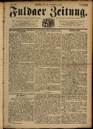Ausgabe vom Dienstag, den 16. September 1890.