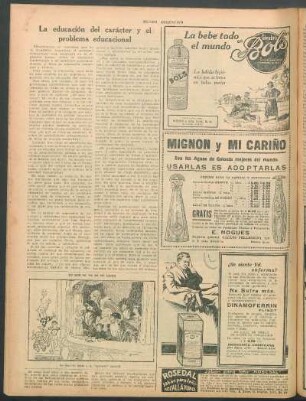 La educación del carácter y el problema educacional