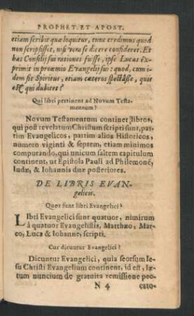 De Libris Evangelicis.