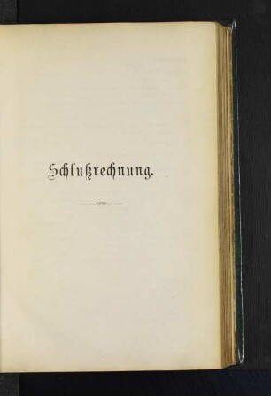 Schlußrechnung.