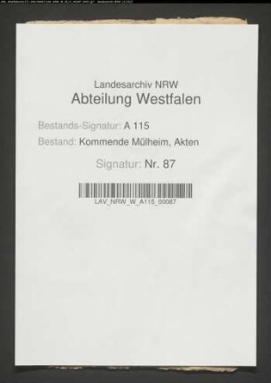 Inventar der Kommende Waldenburg.
