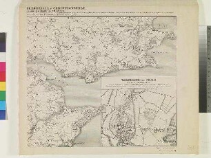 Karte von der Umgebung von Kolding, Vejle, Fredericia und Christiansfeld in vier Blättern. (1849)