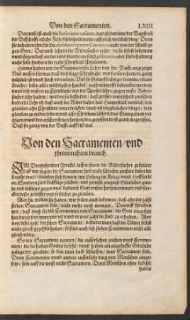 Von den Sacramenten/ und ihrem rechten brauch.