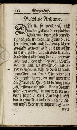 Beschluß-Andacht.