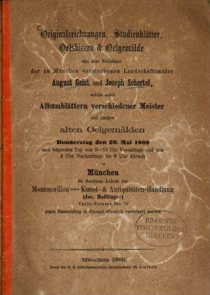 Verzeichnisse von Sammlungen von Kupferstichen, Radirungen, Holzschnitten, Aquarellen, Oelgemälden etc. etc. die in München ... : Leipzig und Wien versteigert wurden, 47