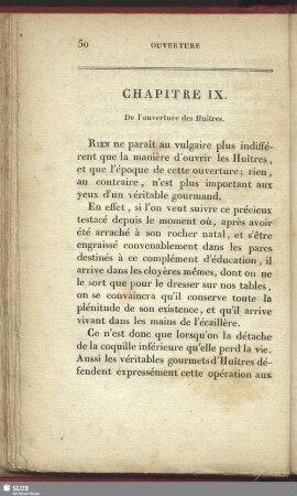 Chapitre IX. - De l'ouverture des HuÎtres