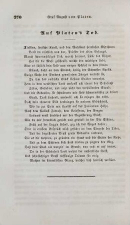 Auf Platen's Tod