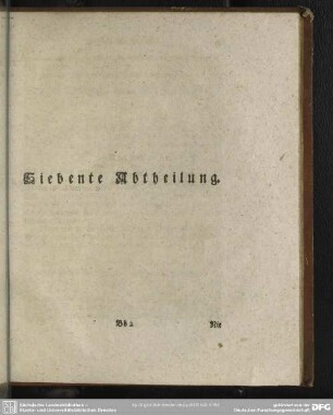 Siebente Abtheilung