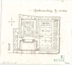 Fischer, Theodor; Nürnberg; Haus Adelsberger - Gartenanlage (Lageplan)