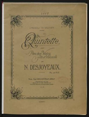 Quintette pour piano, deux violins, alto et violoncelle