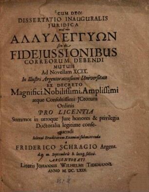 Peri tōn allyleggyōn seu de fideiussionibus correorum debendi mutuis ad novellam XCIX