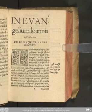 Προλεγόμενα. De Discrimine Legis & Evangelii.