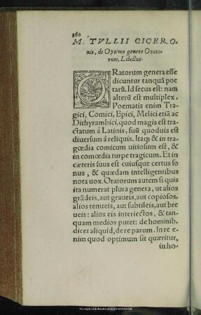 M. Tullii Ciceronis, de Optimo genere Oratorum, Libellus