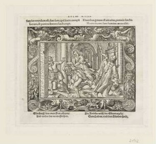 Tempelreinigung, aus: "Biblische Figuren deß Neuwen Testaments", Frankfurt am Main 1562, S. g4 verso