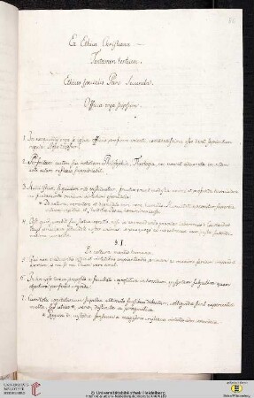 Material- und Thesensammlung: Ex Ethica Christiana Tentamen tertium. Ethices specialis Pars Secunda. Officia erga seipsum