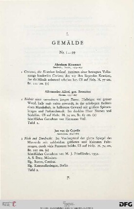Gemälde (Nr. 1-39)
