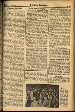 Zweite Ausgabe vom Mittwoch, den 21. September 1938.