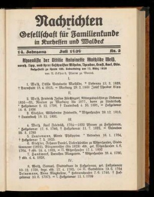 14. Jahrgang, Nr. 2, Juli 1930
