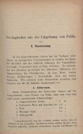 Geologisches aus der Umgebung von Fulda