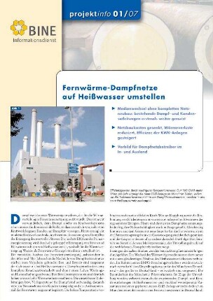 Fernwärme-Dampfnetze auf Heißwasser umstellen.