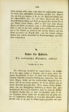 X. Ueber die Schütte