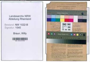 Entnazifizierung Willy Braun , geb. 27.01.1896 (Regierungsinspektor)
