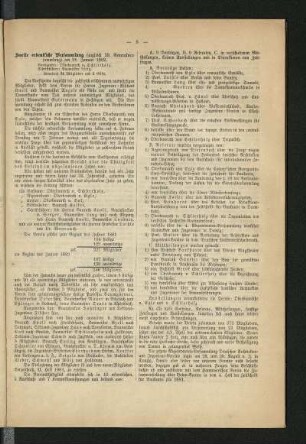 Zweite ordentliche Versammlung (zugleich 39. Generalversammlung) am 21. Januar 1882