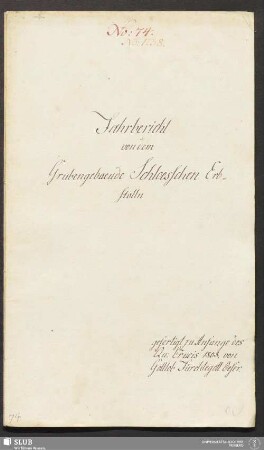 Fahrbericht von dem Grubengebaeude Schloesschen Erbstolln