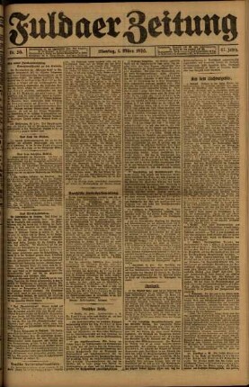 Ausgabe vom Montag, den 01. März 1920.