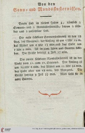 Von den Sonn- und Mondsfinsternissen