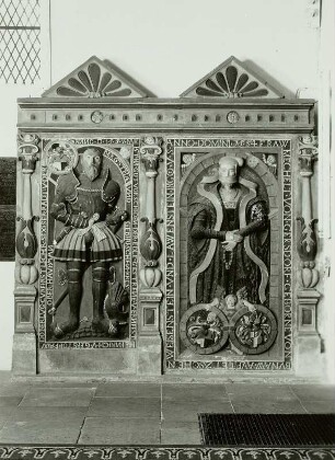 Doppelgrabstein von Heinrich von Gerstorf (+1557) :und seiner Gattin Mechelt von Gerstorf, geborene von Bunav (+1554)