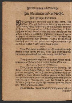 Für Grimmen und Leibwehe.