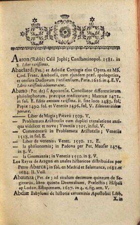 Bibliotheca Librorvm Rariorvm Vniversalis, Oder vollständiges Verzeichniß rarer Bücher, 1. A - F