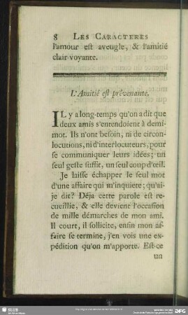 L' Amitié est prévenante