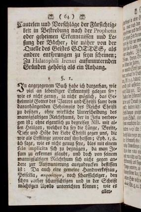 64-109, Cautelen und Vorschlaege der ...