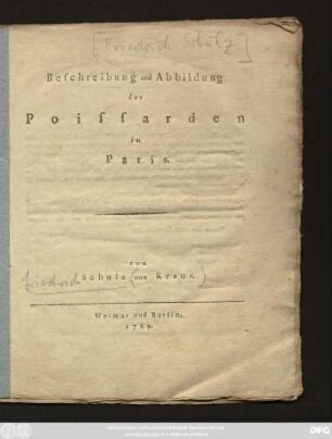 Beschreibung und Abbildung der Poissarden in Paris