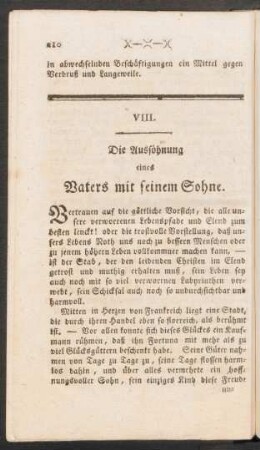 VIII. Die Aussöhnung eines Vaters mit seinem Sohne.